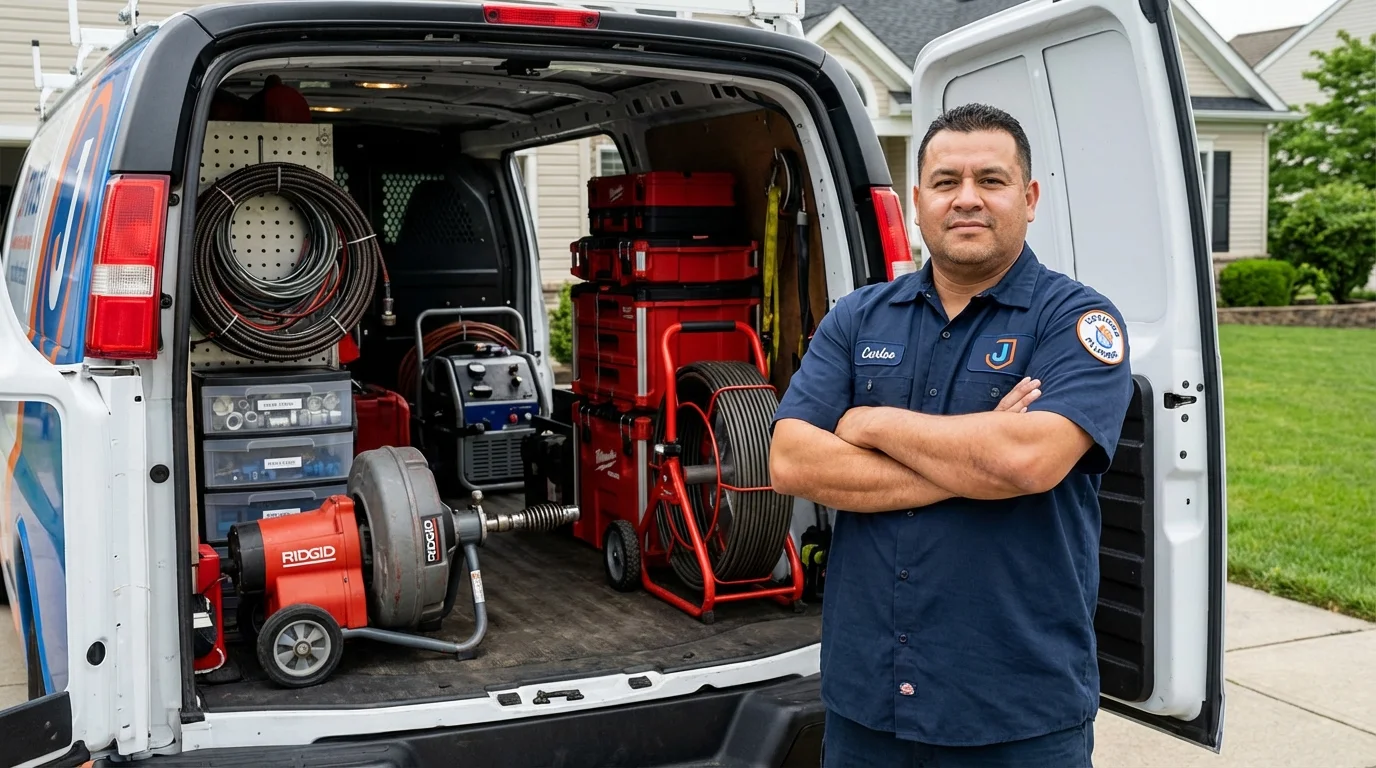 Professional drain cleaning equipment and Johns Plumbing LLC plumber in Hot Springs